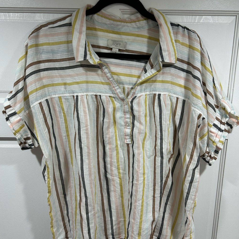 LOFT Women's Striped Multicolor Top